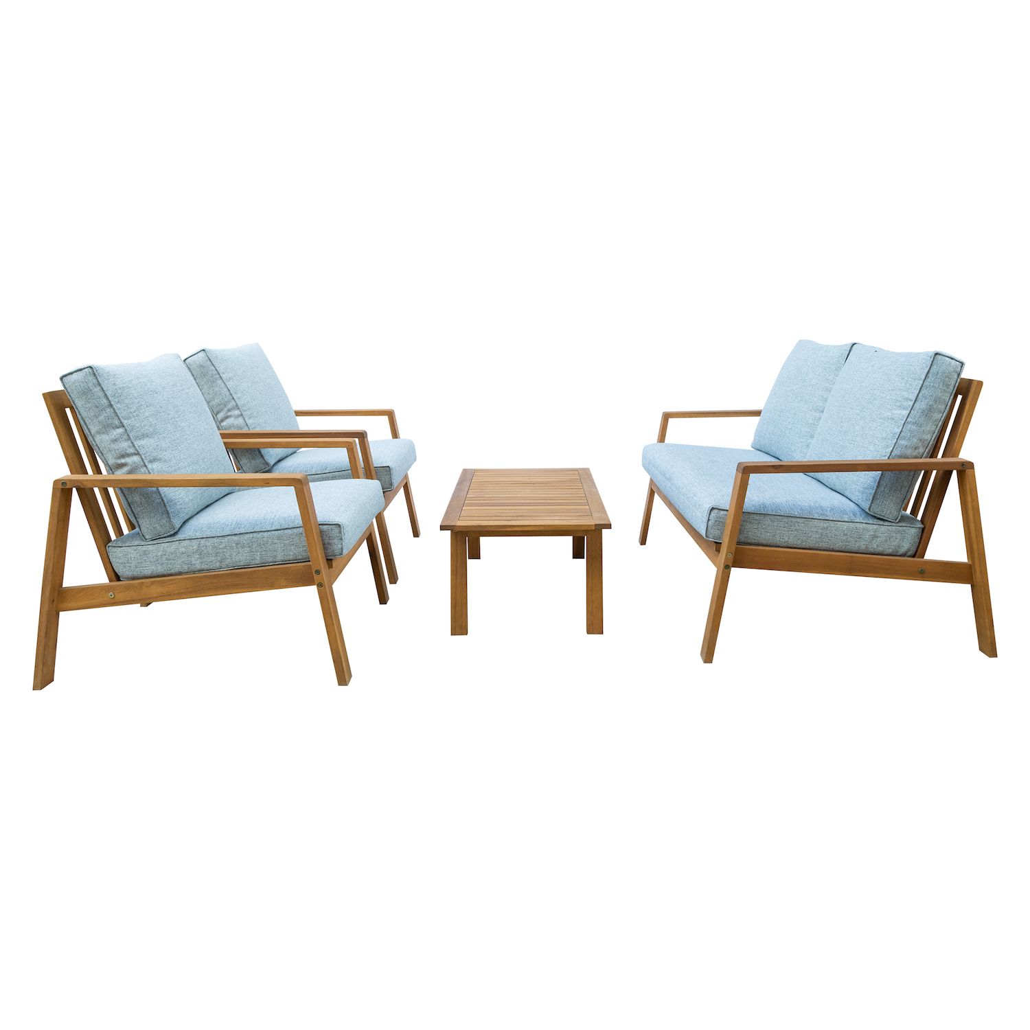 Dukap Saman Patio Loveseat， Chair and Coffee Table 4-piece Set