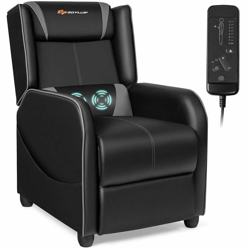 Massage Gaming Recliner Chair, Racing Style PU Leather Gaming Sofa, Living Room Sofa, Lounge Sofa, Home Theater Seat