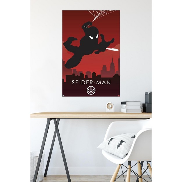 Trends International Marvel Heroic Silhouette Spider man Unframed Wall Poster Prints