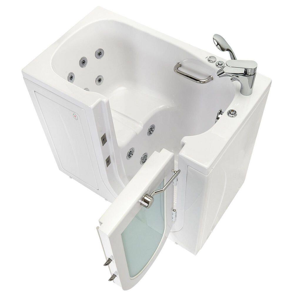 Ella Mobile 45 in. x 26 in. Walk-In Whirlpool  Air Bath Bathtub in White Outward DoorDigitalHeated SeatFast Fill  Drain OA2645DH-HB-R-D