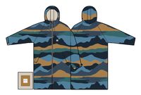 Waves Recycled Sherpa Lined Changing Robe - Scenic Navy