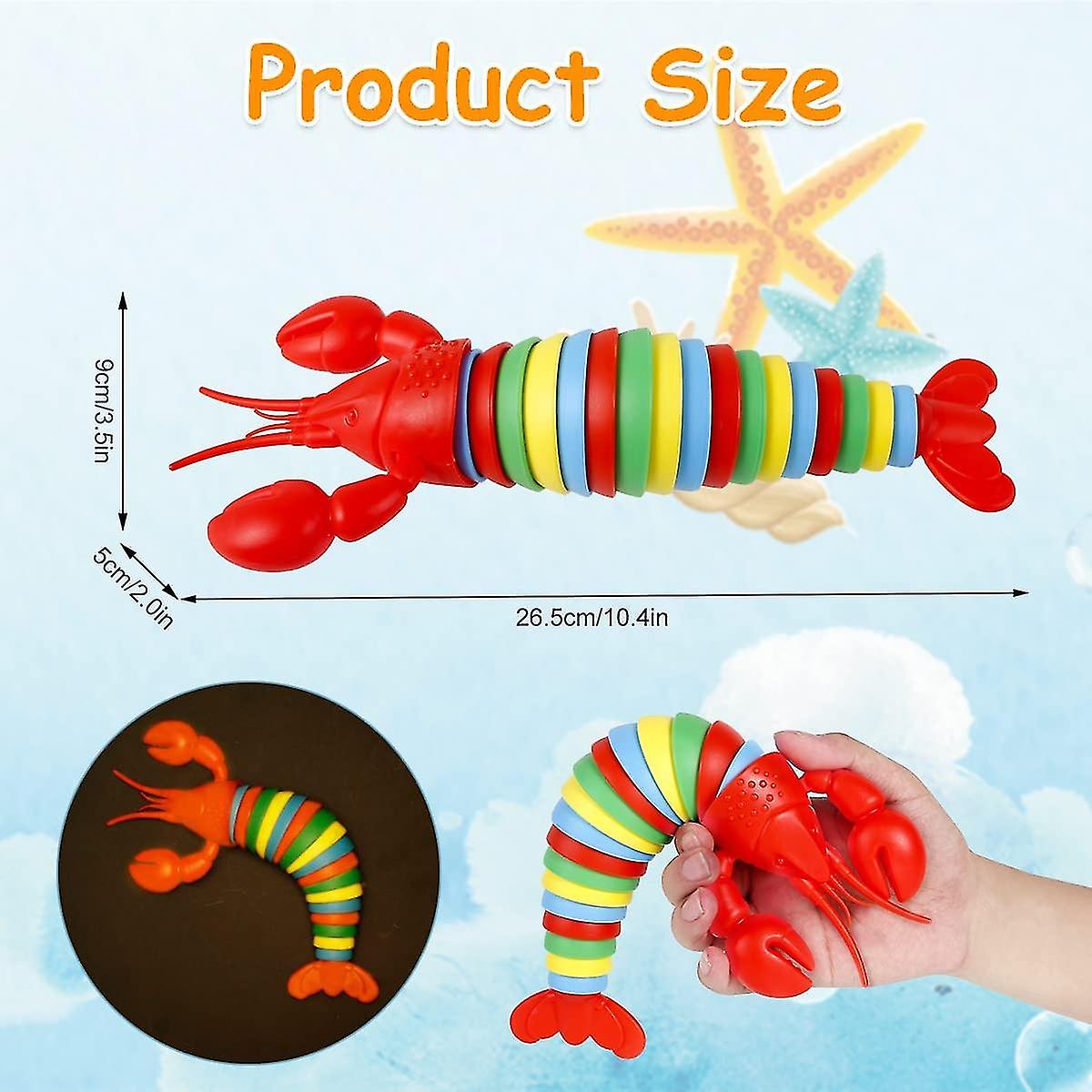 5pcs Lobster Fidget Toy 3d Printed Articulated Sensory Lobster Fidget Toy Flexible Fidget Sensory Toys Autistic Multicolor Stress-relief Toys (di Man)