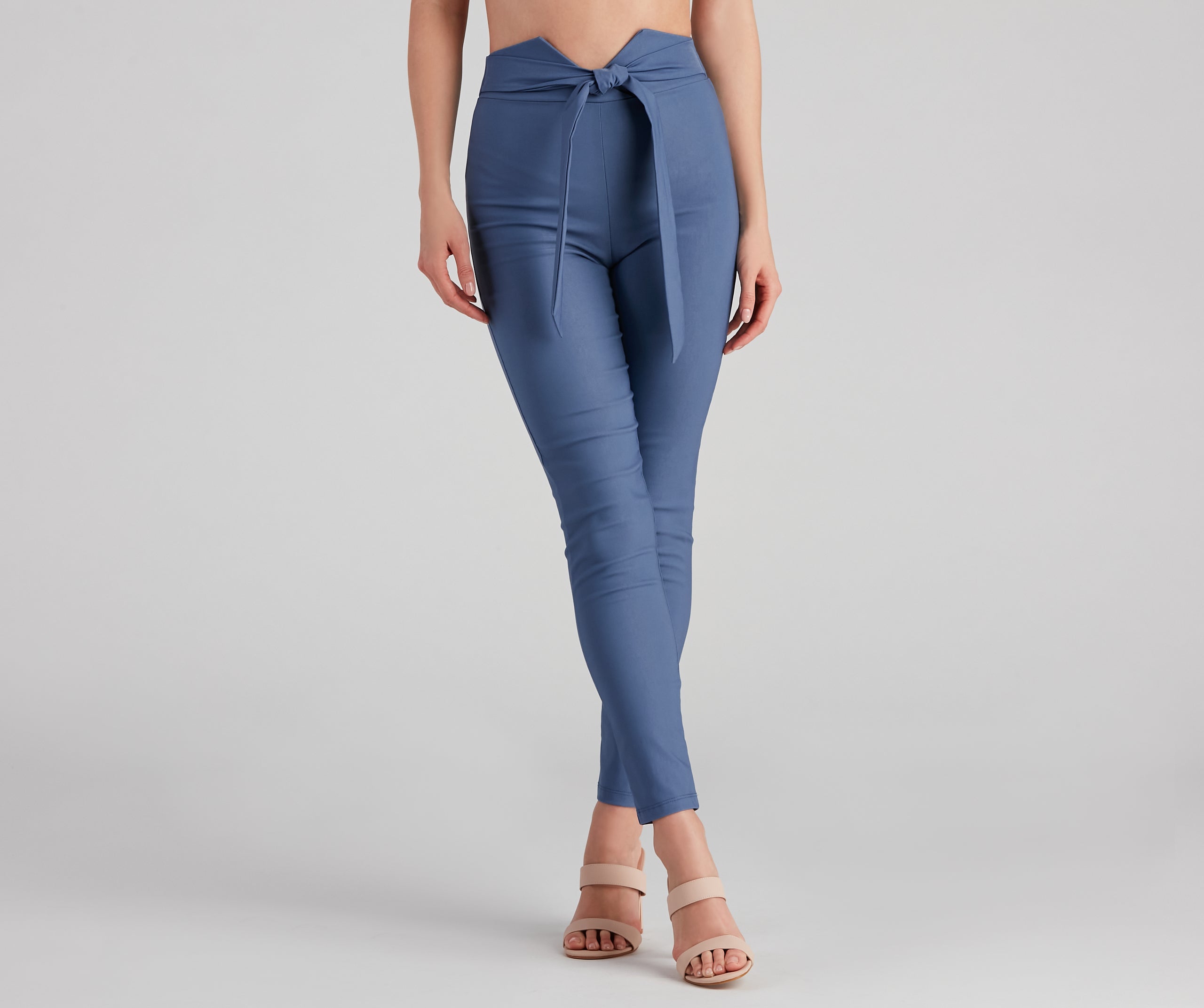 Classic And Chic Tie-Waist Skinny Pants