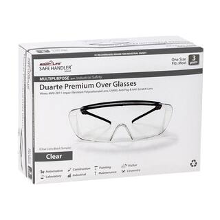 Safe Handler Duarte Premium Over Glasses 3 PAIRS ANSI Z87.1 Resistant Polycarbonate Lens UV400 Anti-Fog and Anti-Scratch SG-Duarte-M