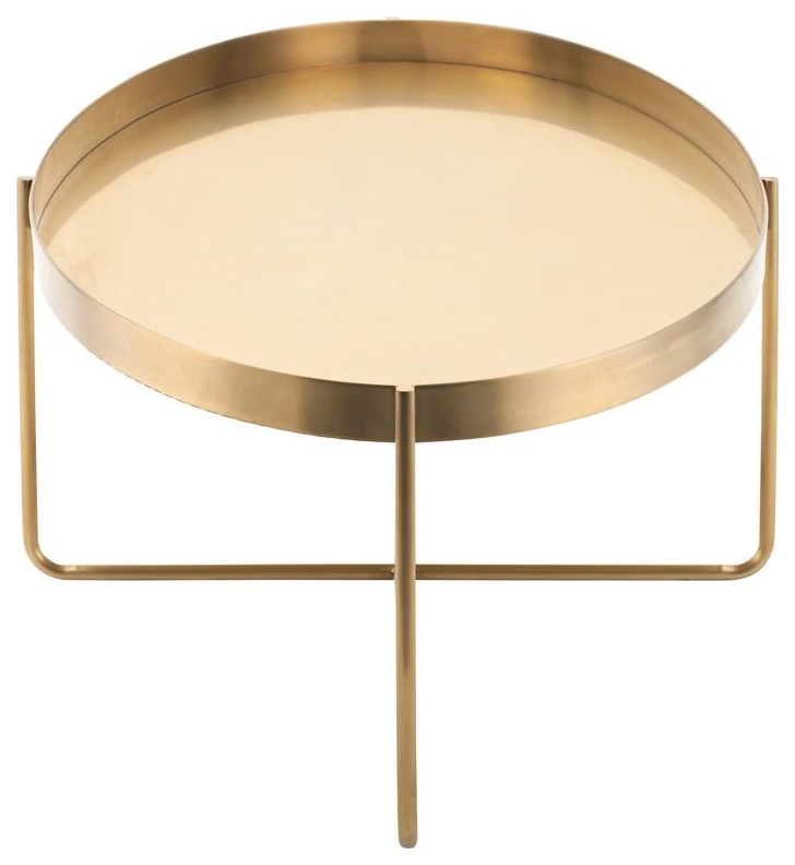 Gaultier Gold Metal Oval Coffee Table   Contemporary   Coffee Tables   by Old Bones Co.  Studios  Houzz