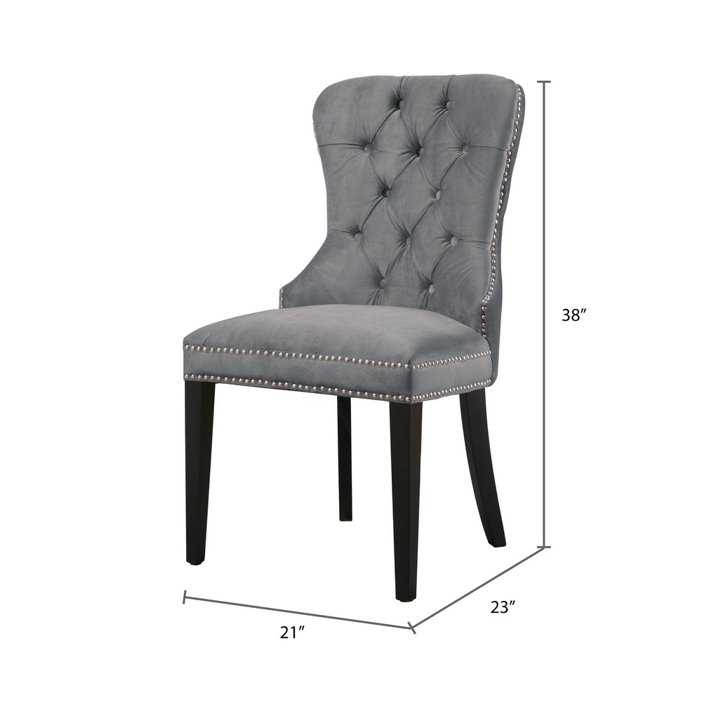 Abbyson Versailles Grey Tufted Dining Chair