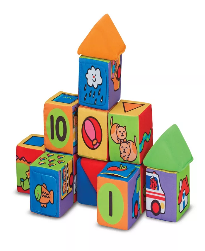 Melissa and Doug Kids Match and Build Toy Blocks