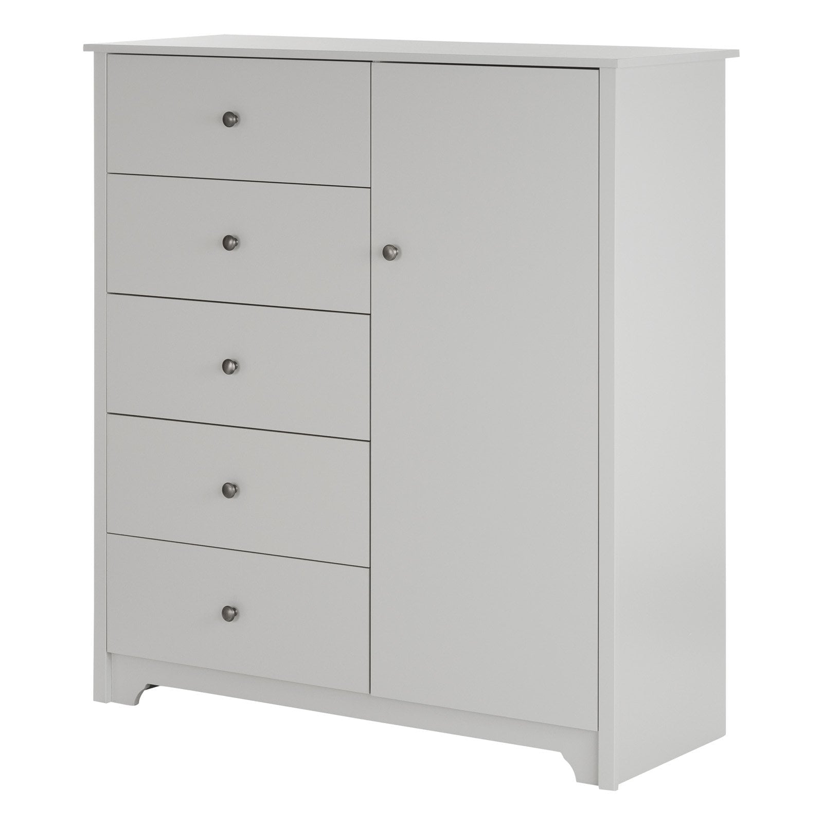 South Shore Vito Door Chest with 5 Drawers, Gray