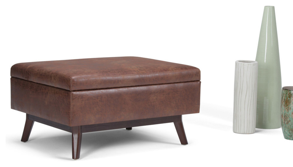 Owen Coffee Table Storage Ottoman   Midcentury   Footstools And Ottomans   by Simpli Home Ltd.  Houzz