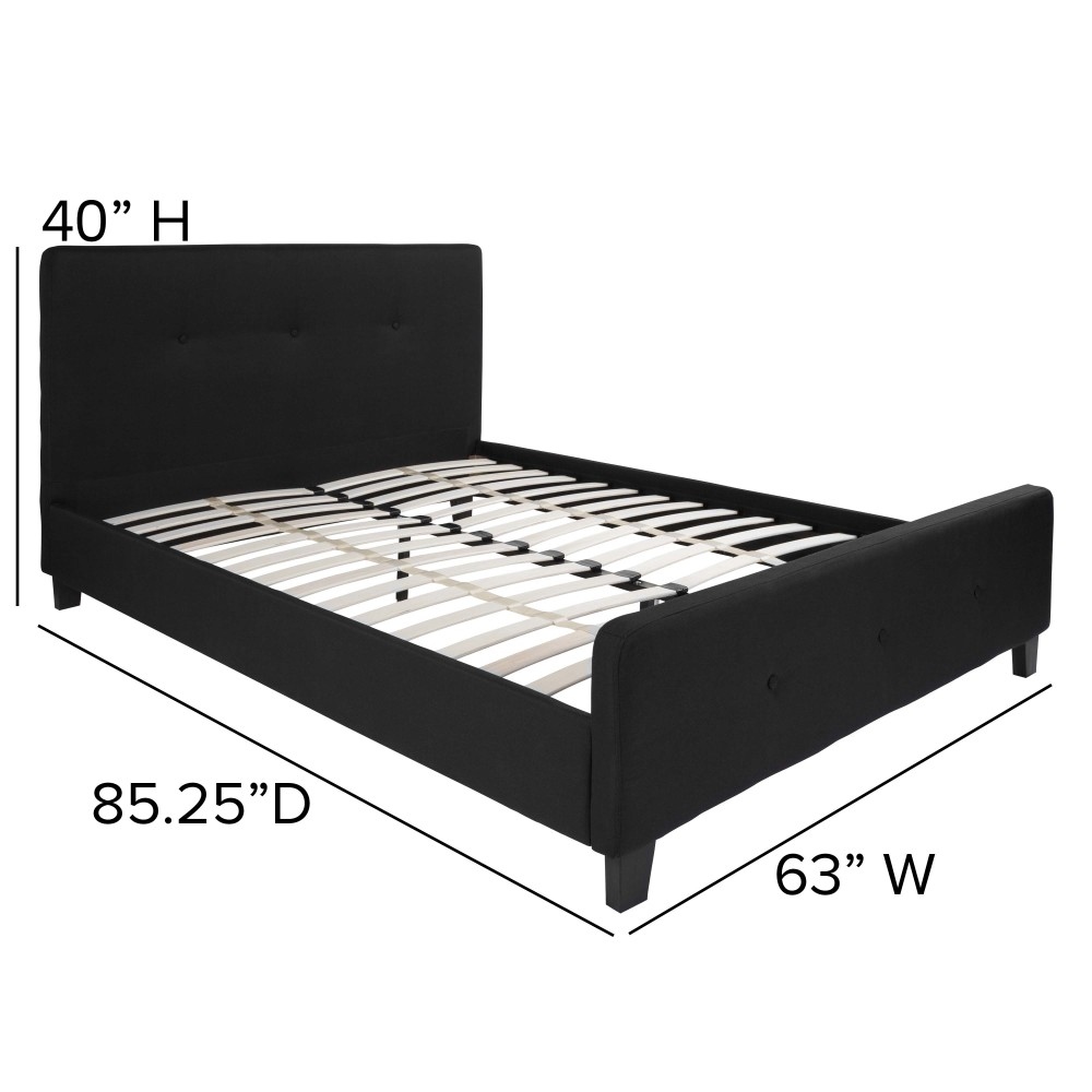 Button Tufted Upholstered Casual Style Platform Bed