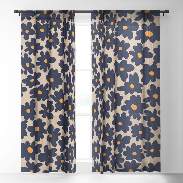 Miho Mini Floral Garden Single Panel Sheer Window Curtain Deny Designs