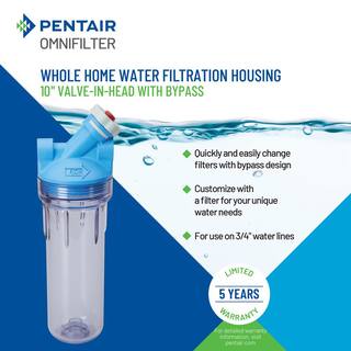 OmniFilter Whole Home Valve-in-Head 10 in. Standard Duty Water Filtration System with Pressure Relief in BlueClear WHH-10-VIH-SG-1