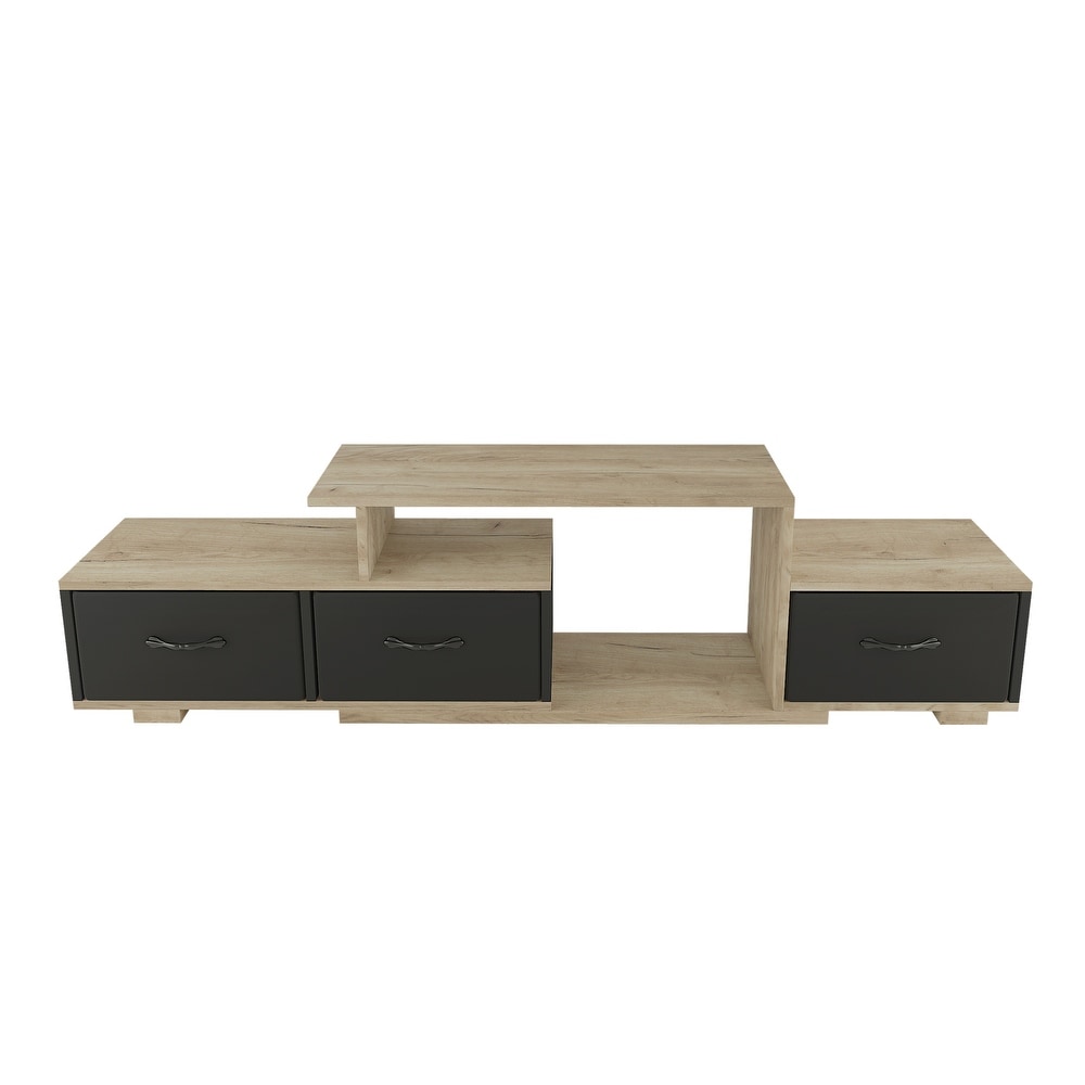 TV Stand  wood drawers for TV Cabinet for Living Room  Entertainment Center with 3 drawers