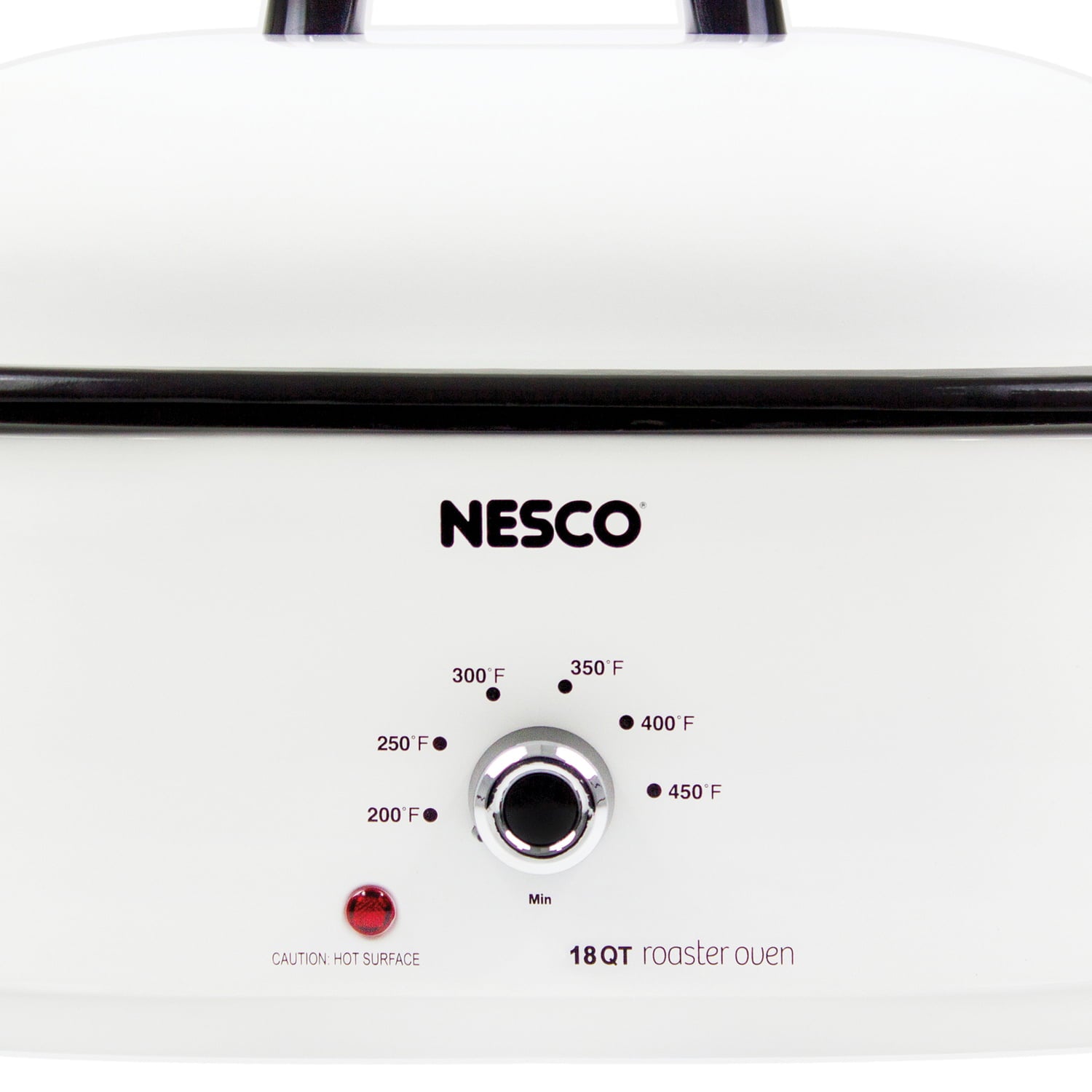 NESCO 18-Qt. 1,450-Watt Roaster with Porcelain Cookwell, White, MWR18-14