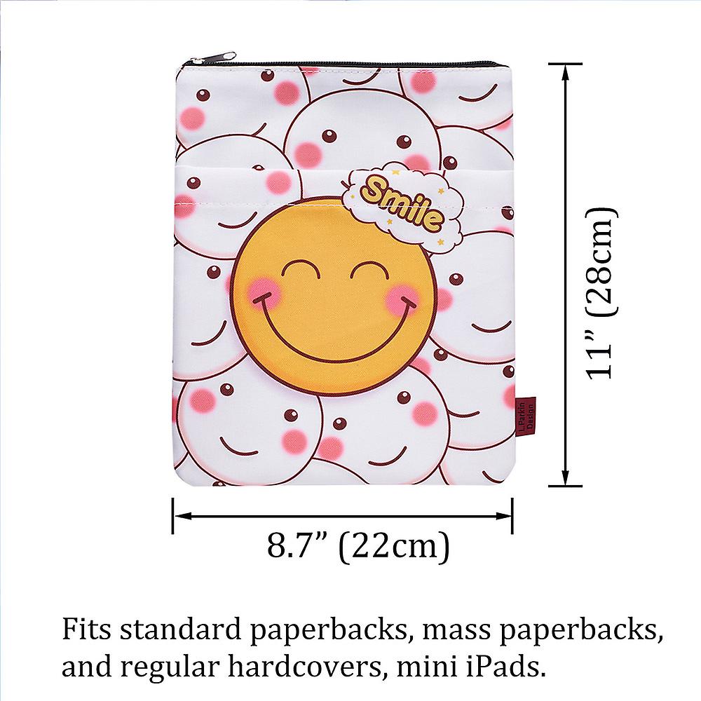 Smiley Face Book Sleeve With Zipper Book Covers For Paperbacks