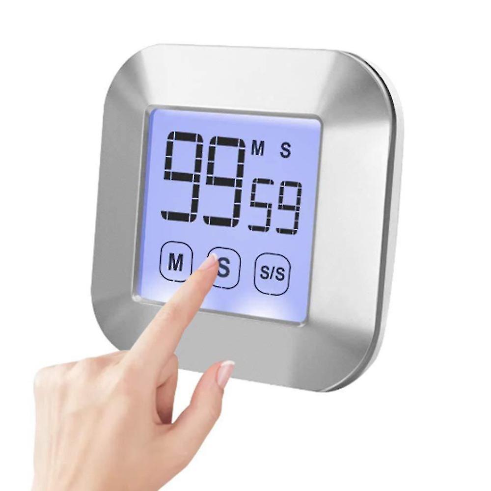 Touchscreen Digital Kitchen Timer Magnetic Stopwatch Lcd Display Electronic Timer Egg Timer With Stand， Loud Alarm Clock， Cooking Timer