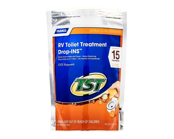 Camco TST MAX RV Toilet Treatment Orange DROP-INS 15 Count - 41189