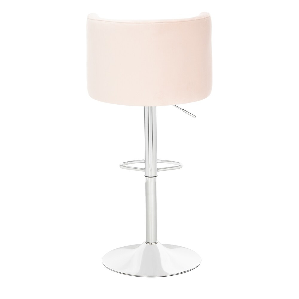 SAFAVIEH Couture Zayna Velvet/ Chrome Adjustable Bar Stool   21.3\