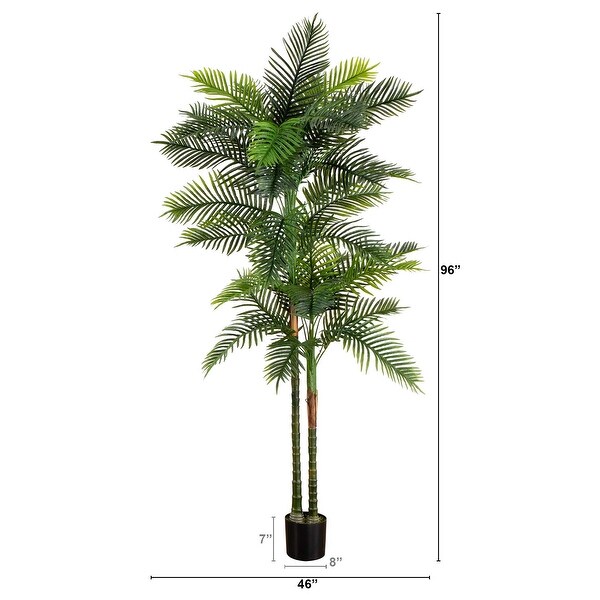 8' UV Resistant Double Robellini Palm Tree (Indoor/Outdoor)