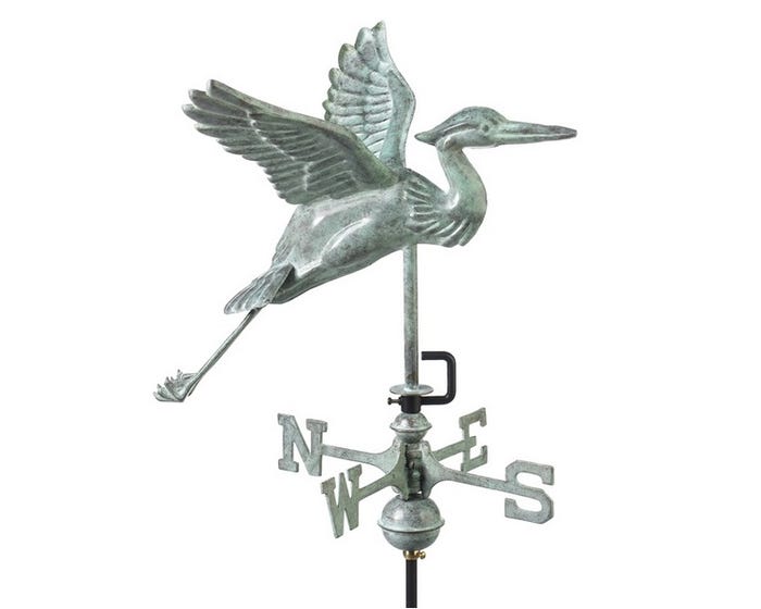 Good Directions Blue Heron Garden Weathervane 8805V1G