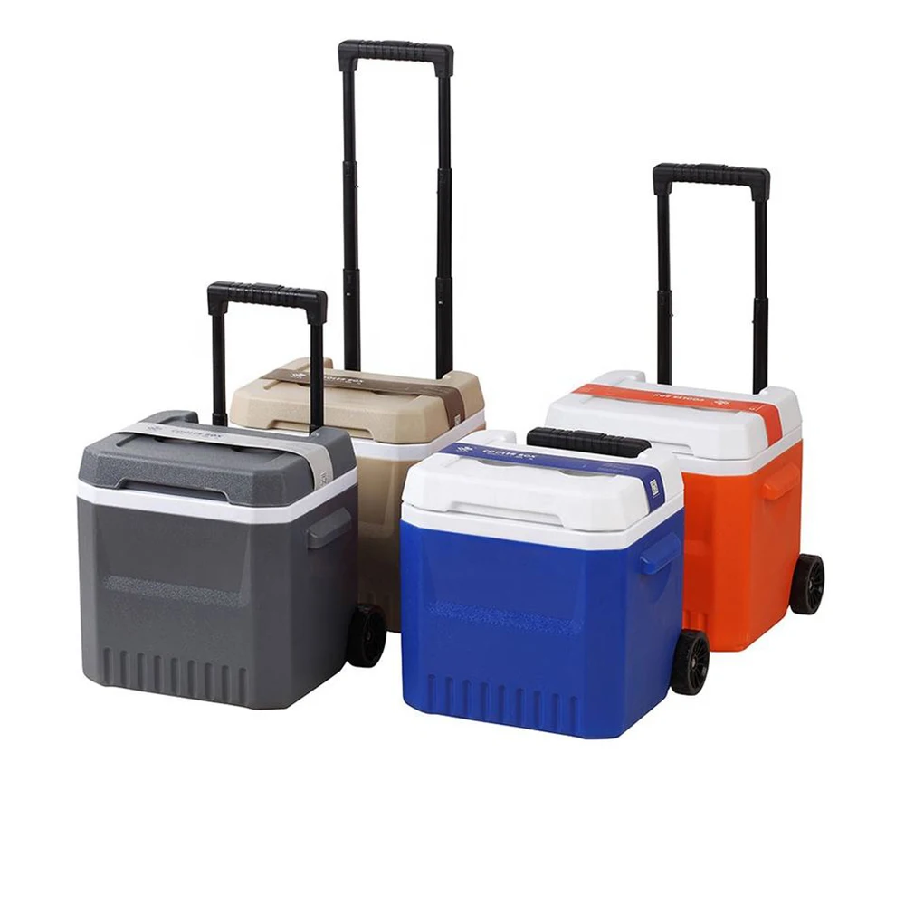 Portable Outdoor Plastic Folding Storage Camping Cooler Box with Wheels