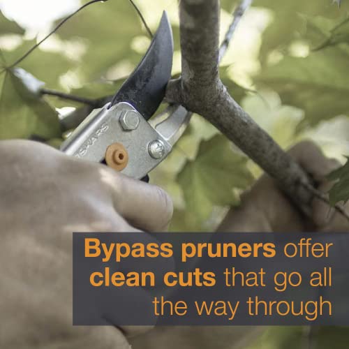 Fiskars Gardening Tools: Bypass Pruning Shears, Sharp Precision-ground Steel Blade, 5.5? Plant Clippers (91095935J)