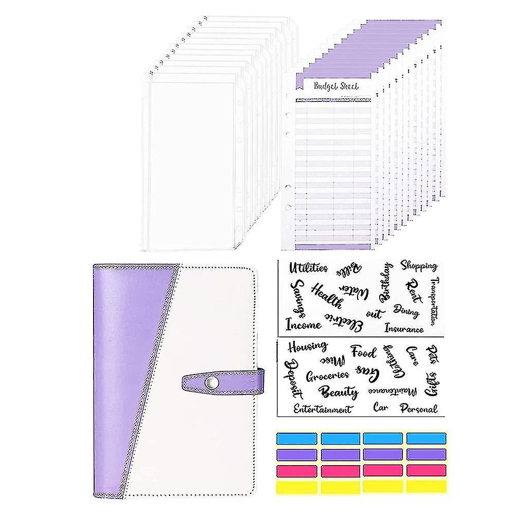 Budget Binder-29 Pcs Saving Money Organizer，cash Envelopes For Budget， A6 Pu Budget Binder With Zip