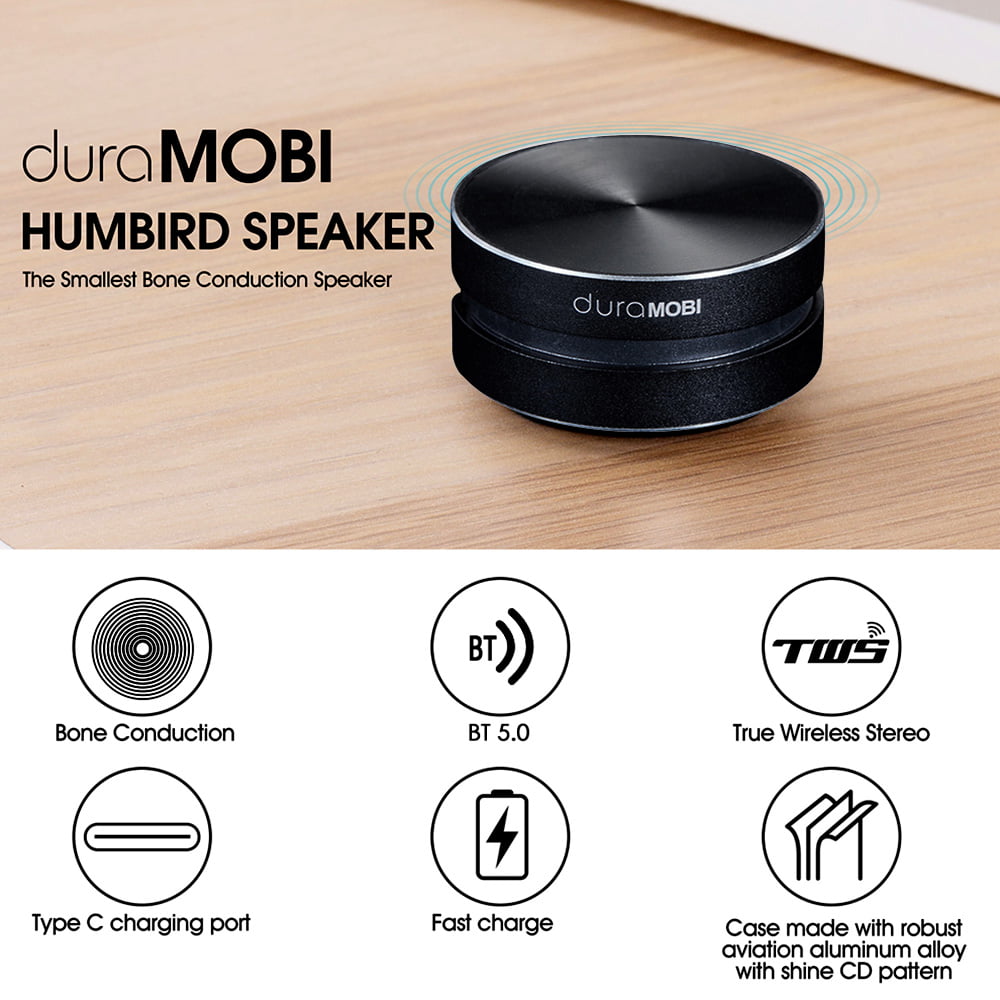 dura MOBI  Wireless Bluetooth Speaker, Bone Conduction Speakers ,Mini Portable Loud Stereo Sound Built-in Mic Sound Box for Home,Outdoor,Travel  Red/Black