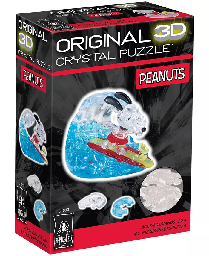 BePuzzled 3D Crystal Puzzle - Peanuts Snoopy Surf - 41 Piece