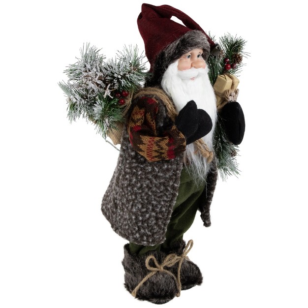 Country Rustic Santa Claus With Present Christmas Figure