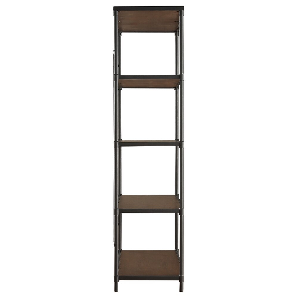 Harrison Industrial Rustic Pipe Frame Shelf Media Tower by iNSPIRE Q Classic