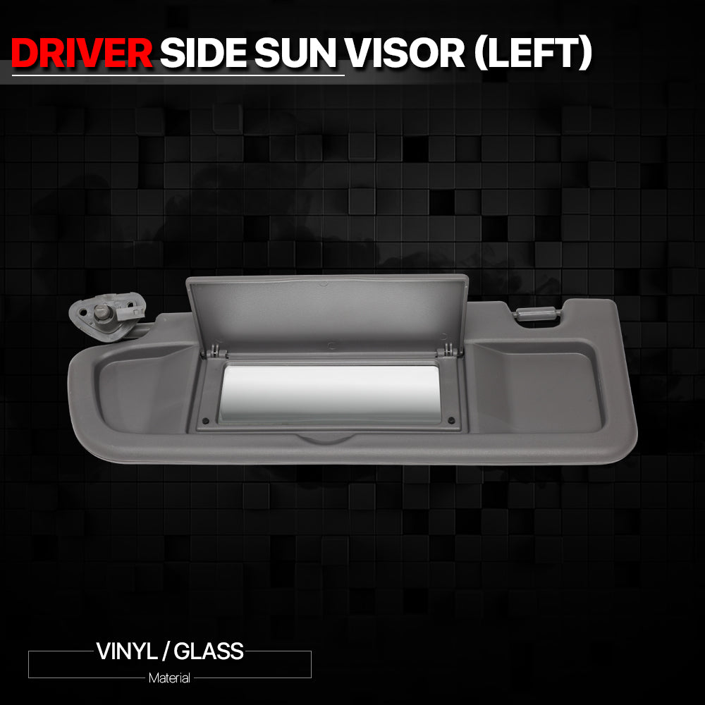 Dark Grey Car Sun Visor Left Driver Side OE Style w/Mirror for 06-11 Honda Civic