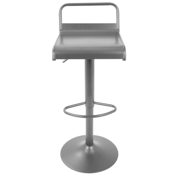 Emery Industrial Adjustable Bar Stool in Black - Set of 2 - N/A