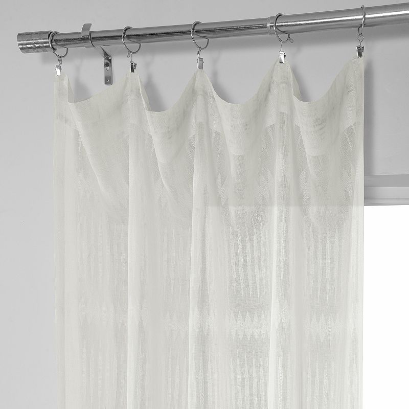 EFF 1-panel Polaris Patterned Linen Sheer Window Curtain