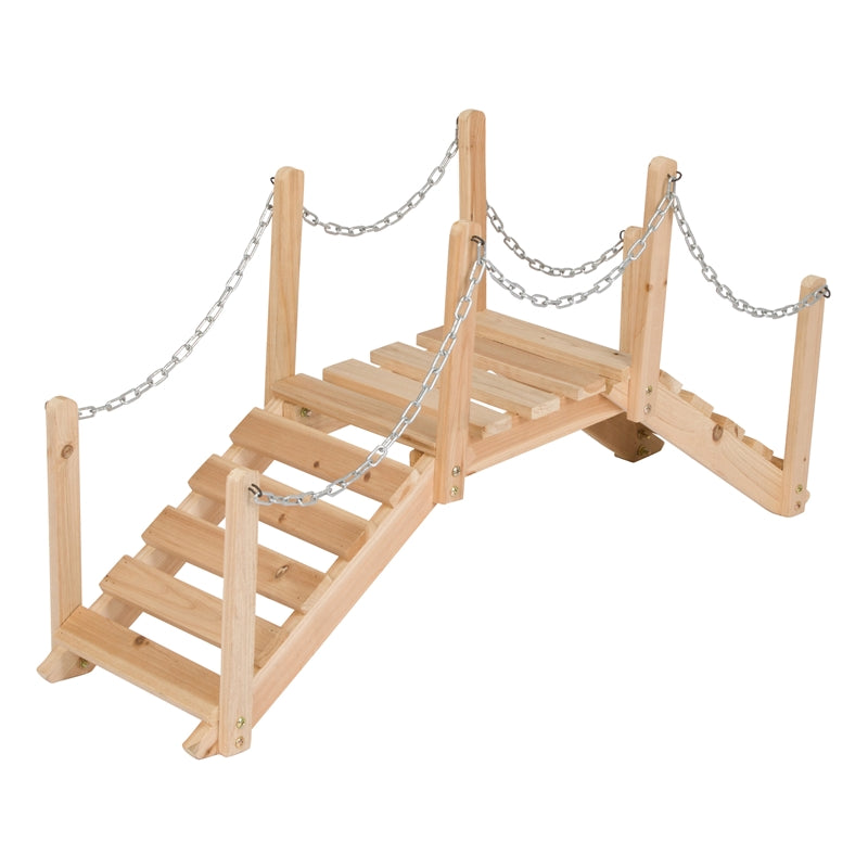 Shine Company Transitional Cedar Wood Decorative Garden Bridge in Beige