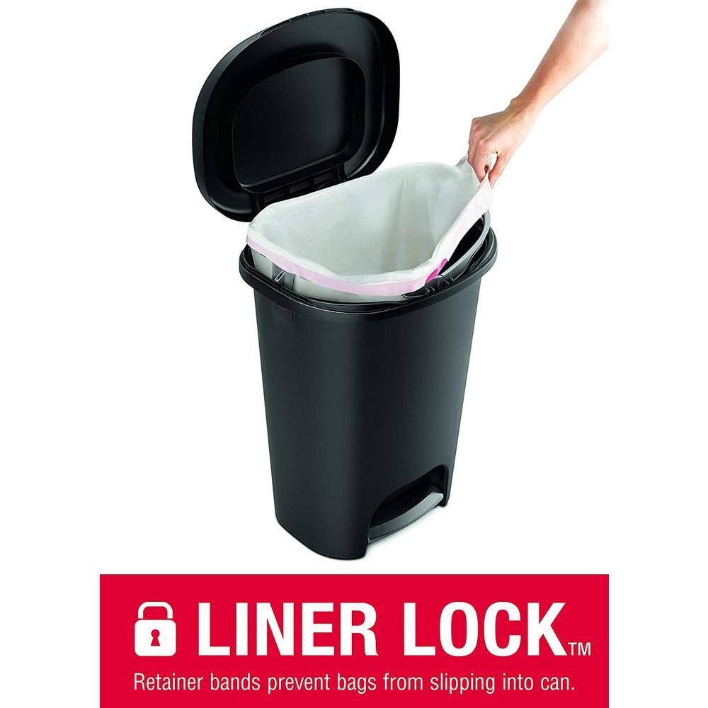 Rubbermaid 13 Gal. Black Step-On Trash Can 2007867