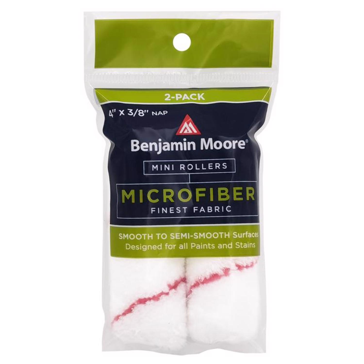 Benjamin Moore Microfiber 4 in. W X 3/8 in. Mini Roller 2 pk