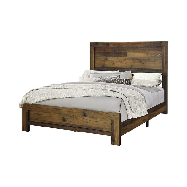 Agius Rustic Pine 4-piece Bedroom Set with 2 Nightstands and Chest - - 35210907