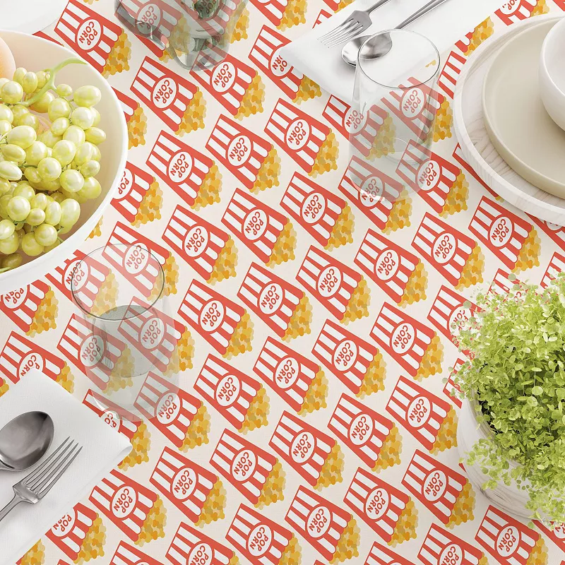 Square Tablecloth， 100% Cotton， 60x60， Cinema Popcorn