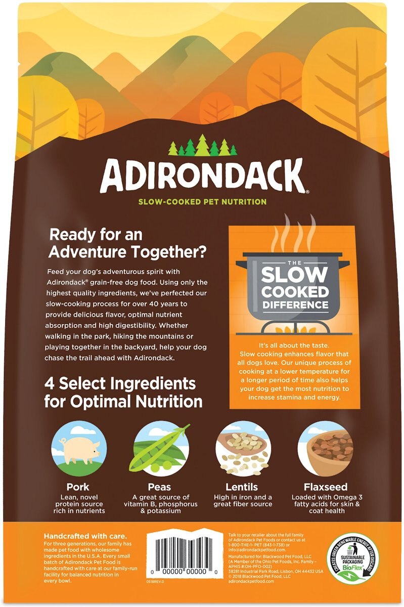 Adirondack Limited Ingredient Pork and Lentils Recipe Weight Management Grain-Free Dry Dog Food