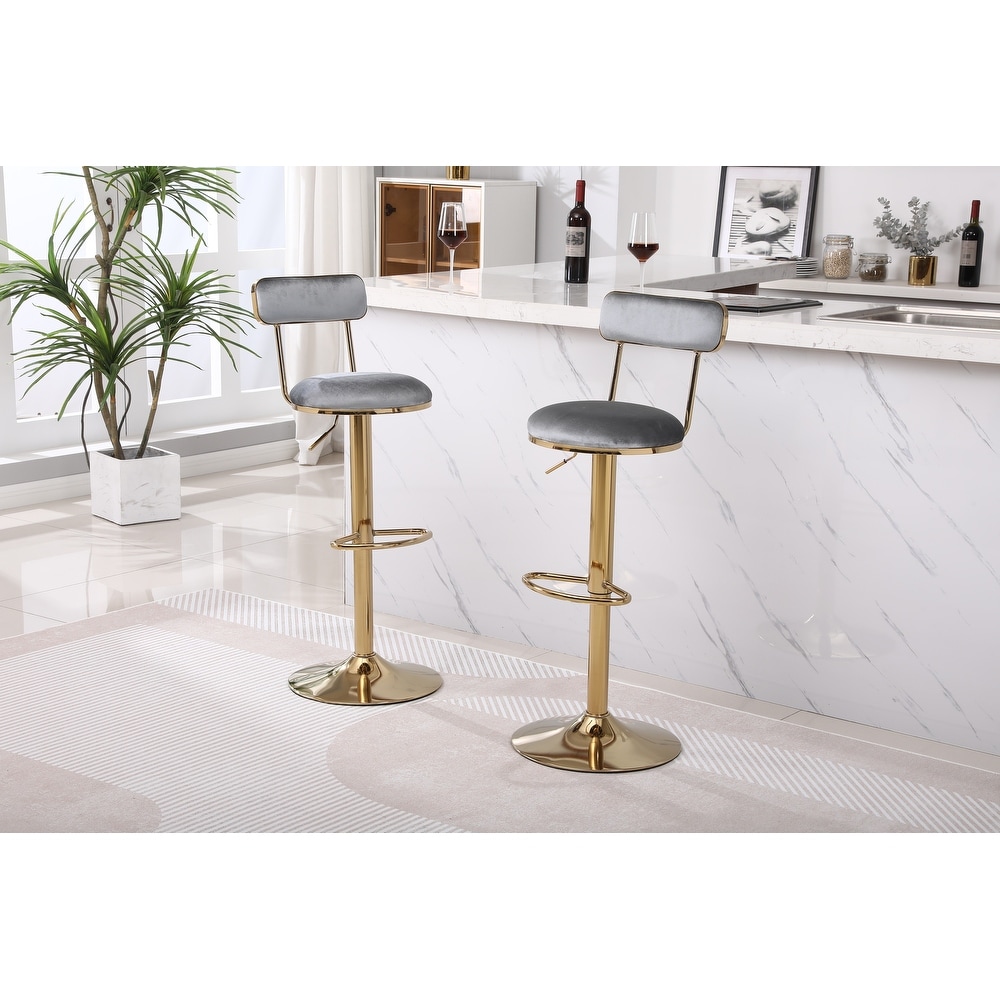 Bar Stools with Back and Footrest Counter Height Dining Chairs 2pcs/ctn