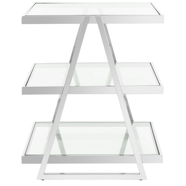 SAFAVIEH Couture Sterling 3-Tier Glass End Table - 20 IN W x 20 IN D x 24 IN H