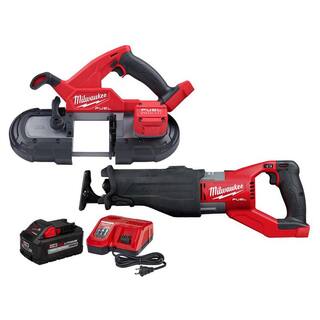 MW M18 FUEL 18V Lithium-Ion Brushless Cordless Compact Bandsaw wSAWZALL  8.0ah Starter Kit 2829-20-2722-20-48-59-1880