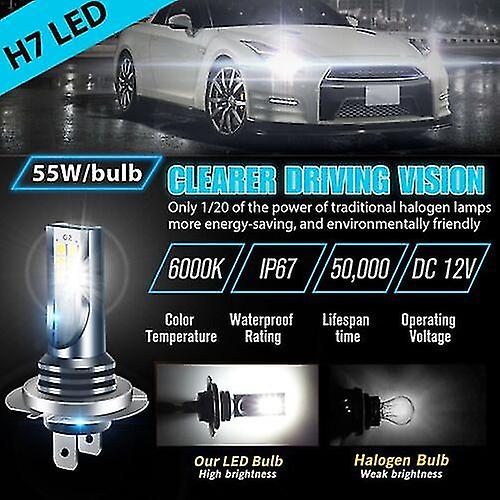 4x H7 Led Headlight Bulb Kit High Low Beam 220w 60000lm 6000k