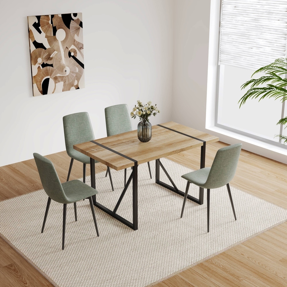 Rectangular Wood Dining Table For 4 6 Person