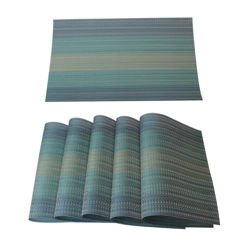 Washable Placemats Set of 6 Heat Cross Woven PVC Non Slip Mats