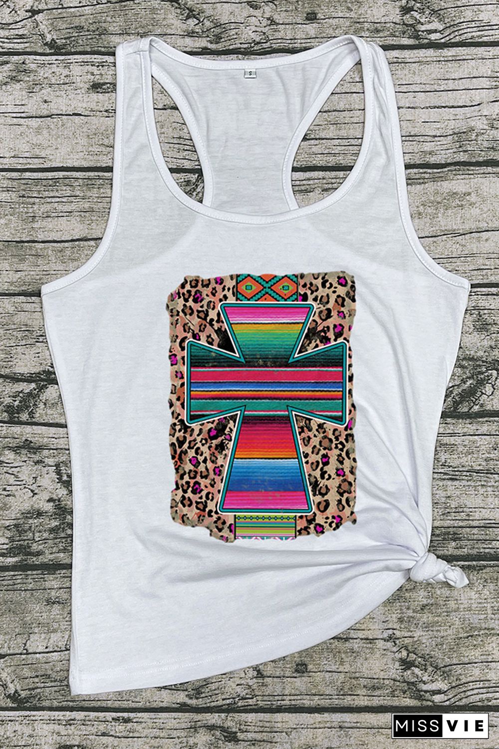 Cross Print Sleeveless Tank Top Wholesale