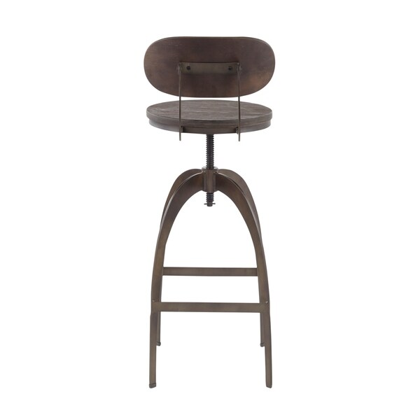 Carbon Loft Goddard Industrial Metal and Wood Mid-back Bar Stool