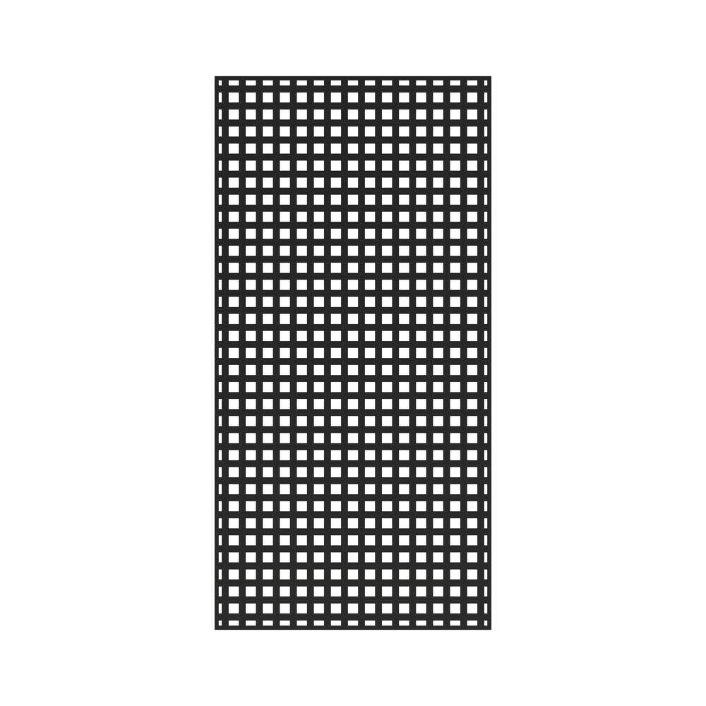 Barrette Outdoor Living 4 ft. x 8 ft. Black Square Privacy Vinyl Lattice 73053435