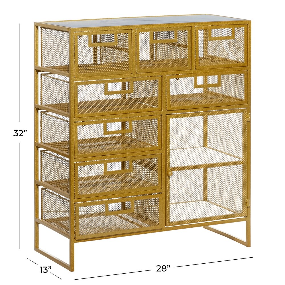 Gold Contemporary Storage Unit   28 x 13 x 32